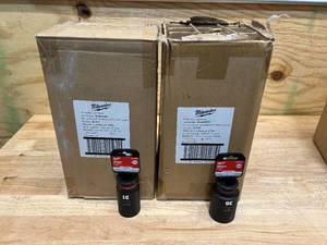 lot 12 image: MILWAUKEE Lot of 2 Boxes of- 34 Drive 31MM and 36MM Deep Impact Sockets (31 total)