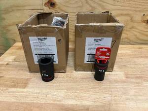 lot 14 image: MILWAUKEE Lot of 2 Boxes of- 1 Drive Deep Sockets (see description for details) (total of 16 sockets)