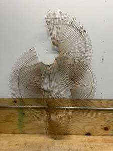 lot 107 image: NOVOGRATZ 36 in. x 54 in. Metal Gold Handmade Semi Circle Sunburst Wall Decor