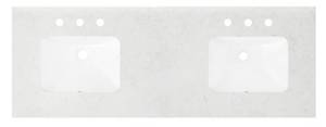 lot 119 image: 60 Carrara Marble Double Sink Vanity Top