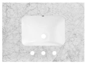 lot 117 image: 30 Carrara Marble Vanity Top with Backsplash