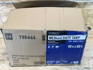 lot 153 image: Everbilt Medium Duty Tarp 40 x 60 (Retails $225)