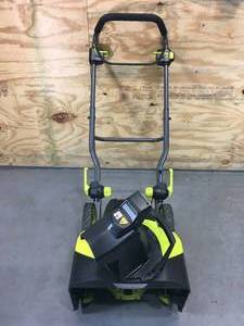 lot 10A image: Ryobi 40V HP Brushless 18 Electric Snow Blower with 6Ah Battery and Charger Model # RY40809VNM
