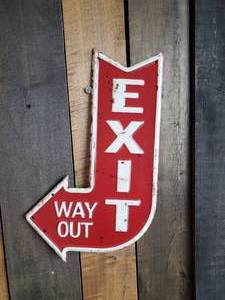 lot 65 image: Cool Metal Exit Sign