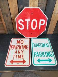 lot 70 image: Lot of 3 Metal Signs