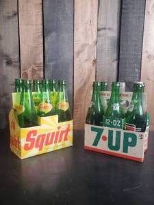 lot 4 image: Two RARE Cardboard Soda Packs With Bottles