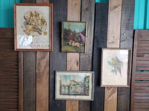 lot 112 image: Lot of 4 Vintage Wall Dcor Some Litho J. Gould Claude Dowal and others