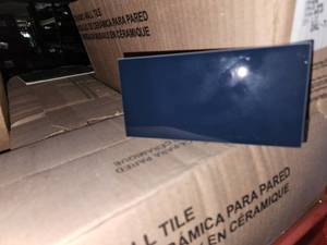 lot 25 image: 4 boxes daltile navy 3x6 subway tile