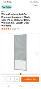 lot 54 image: White cordless add on door blinds