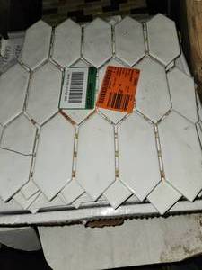 lot 62 image: 4 boxes white picket mosiacs