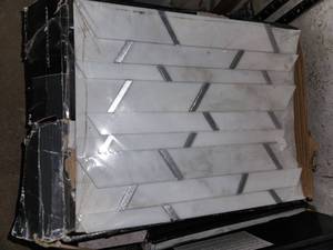 lot 63 image: Metro silver mosiac tile