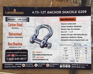 lot 9365 image: PALADIN 4.75-12T Anchor Shackles (LHR-G209)