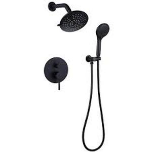 lot 24 image: BWE Single-Handle 2-Spray Round High Pressure Shower Faucet in Matte Black (Valve Included) Customer Returns See Pictures