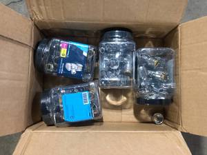 lot 27 image: Lot of  SharkBite Max 12 in. Push-to-Connect x 38 in. OD Compression Chrome-Plated Brass Quarter-Turn Angle Stop Valve (8-Pack)   Customer Returns See Pictures