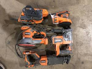 lot 45 image: Lot of Salvage Ridgid Power Tools Various Models and Conditions Customer Returns See Pictures