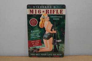 Metal Novelty Sign -M16 Rifle