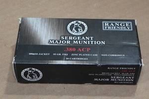 50 Sergeant Major Munition .380 ACP 95 Gr FMJ Ammo
