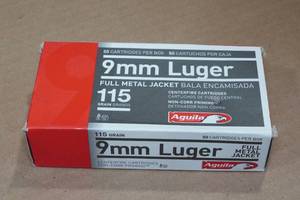 50 Aguila 9mm Luger 115 Gr FMJ Ammo