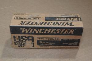150 Winchester 9mm Luger 115 Gr FMJ Steel Case Ammo