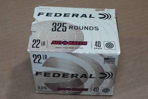 325 Federal Automatch .22 LR 40 Gr RN Ammo