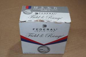 25 Federal Field & Range 12 Gauge 2-34 7-12 Shot Shotshells