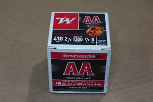 25 Winchester AA .410 Bore 2-12 8 Shot Shotshells