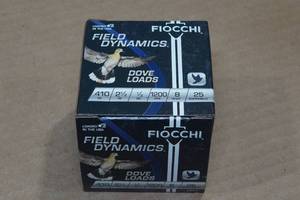 25 Fiocchi Field Dynamics .410 Bore 2-12 8 Shot Shotshells
