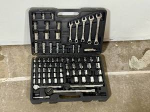 lot 25 image: Powerbuilt Wrench & Socket Set (Model #640075)