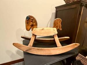 lot 93 image: Vintage Wood Rocking Horse