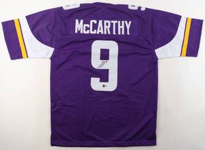 lot 38 image: J.J. McCarthy Rookie Year Signed Minnesota Vikings Pro Style Jersey (Beckett)