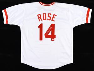 lot 31 image: Pete Rose Signed Cincinnati Reds Pro Style Jersey (JSA)