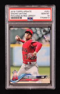 lot 13 image: Shohei Ohtani 2018 Topps Update #US1 RC (PSA 10)