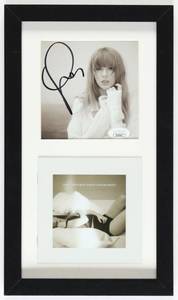 lot 40 image: Taylor Swift Signed The Tortured Poets Department Custom Framed CD Album Insert Display (JSA)