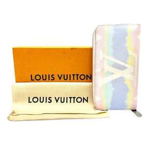 lot 3A image: Louis Vuitton Pastel Monogram Zip-Around Wallet with Box - Authentic $2,200 Retail