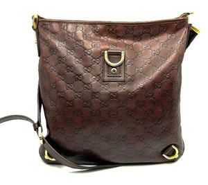 lot 19B image: Gucci GG Guccissima Copper Brown Leather Messenger Bag $1,200 Used Retail