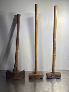 lot 5 image: Set of Vintage Wood Handle Axe and Sledgehammers For Collectors or Use