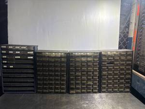 lot 13 image: Large Set of Storage Cabinets for Workshop Hardware Organization