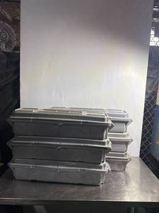 lot 25 image: V&H Mold Co. Durable Plastic Stacking Storage Containers Set