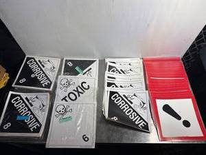 lot 31 image: Bulk Hazard Warning Labels - Corrosive Toxic Exclamation