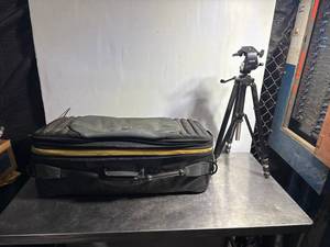 lot 34 image: Untested Kata Camera Equipment Bag with Tripod and Assorted Accessories Set