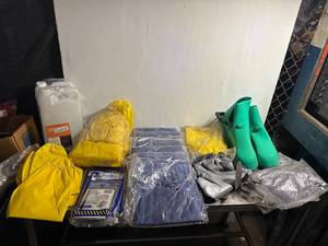 lot 59 image: Honeywell HazMat Protective Gear Kit with Boots Gloves Suits Chemical Resistant