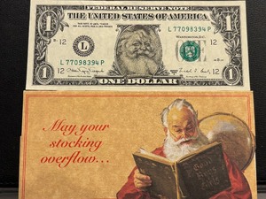 1988 A $1 Dollar Bill Santa