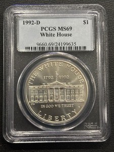 1992-D White House Silver Dollar PCGS MS69