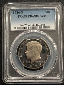 1986-S Kennedy Half Dollar Proof PCGS PR69 Deep Cameo