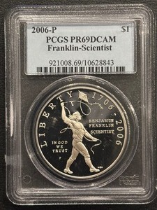 2006-P Franklin-Scientist Silver Dollar Proof PCGS PR69 Deep Cameo