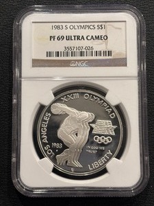1983-S Olympic Silver Dollar Proof NGC PF69 Ultra Cameo