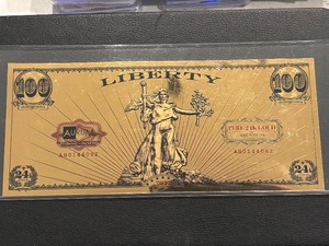 100 Milligram 24K Gold Liberty Bill