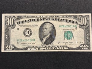 1950 C Green Seal $10 Dollar Federal Reserve Note
