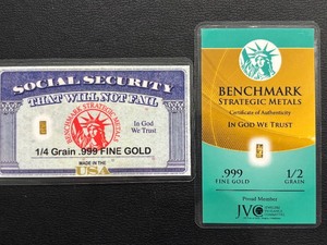 14 and 12 Grain .999 Fine Gold Bars