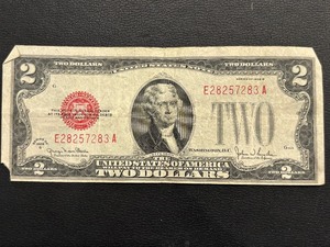 1928 G Red Seal $2 Dollar Bill